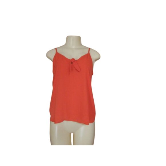 Ann Taylor Loft Womens Coral Sleeveless Bow-Tie Tank Top SP NWT - Picture 1 of 5